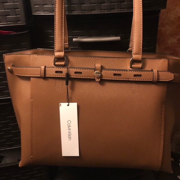 calvin klein roxy leather tote
